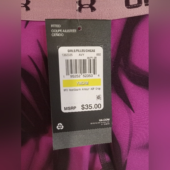 Under Armour Girls Leggings -‎ New - Youth Medium! - Picture 2 of 4